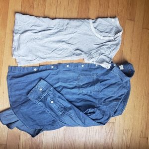 Madewell Jean Shirt and Cotton Tee